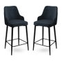 Hanah Home Taburetes de Bar Antracita y Negro con Patas de Metal - Alto 105cm, Ancho 45cm, Profundo 43cm, Altura Asiento 73cm